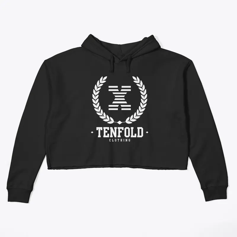 Tenfold Crop Hoodie (BLACK)